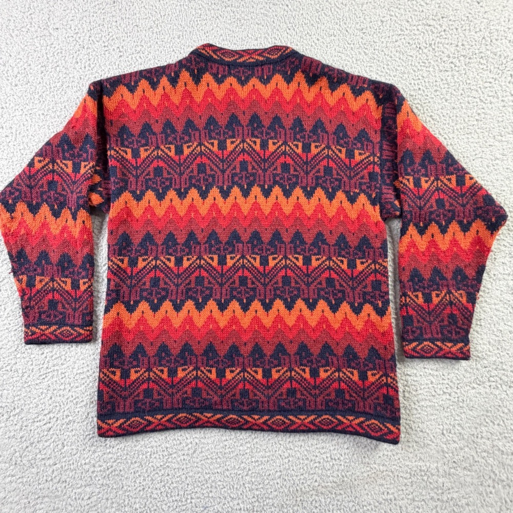 Alpa Sur Cusco Peru Alpaca Wool Cardigan Sweater Geometric Full Zip Womens M - Picture 4 of 8